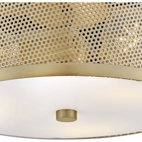 Cash 3 Light 13.75 inch Lacquered Brass Semi-Flush Mount Ceiling Light