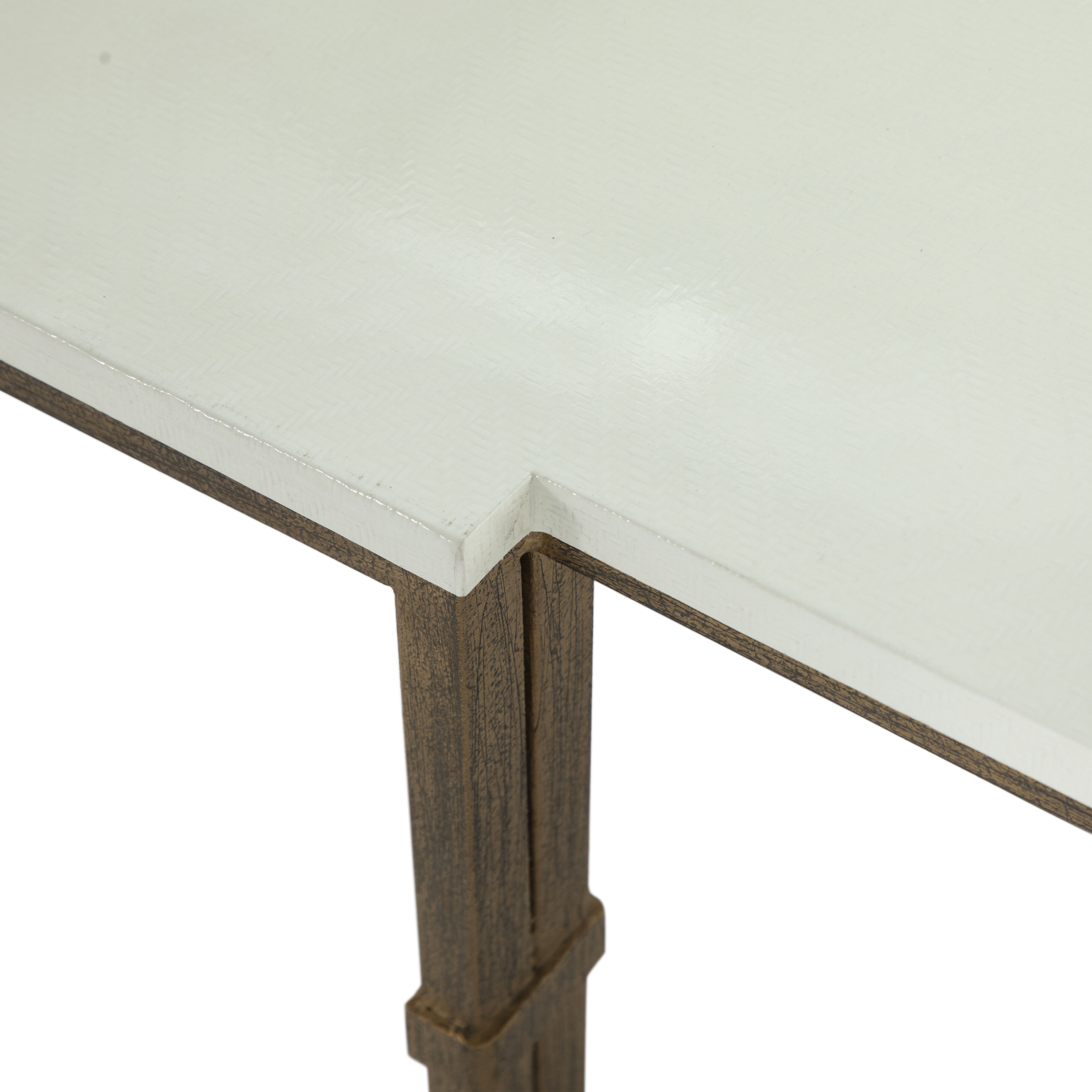 Stevens 52 X 32 inch Antique Textured Gold / White Seagrass / Clear Resin Coffee Table