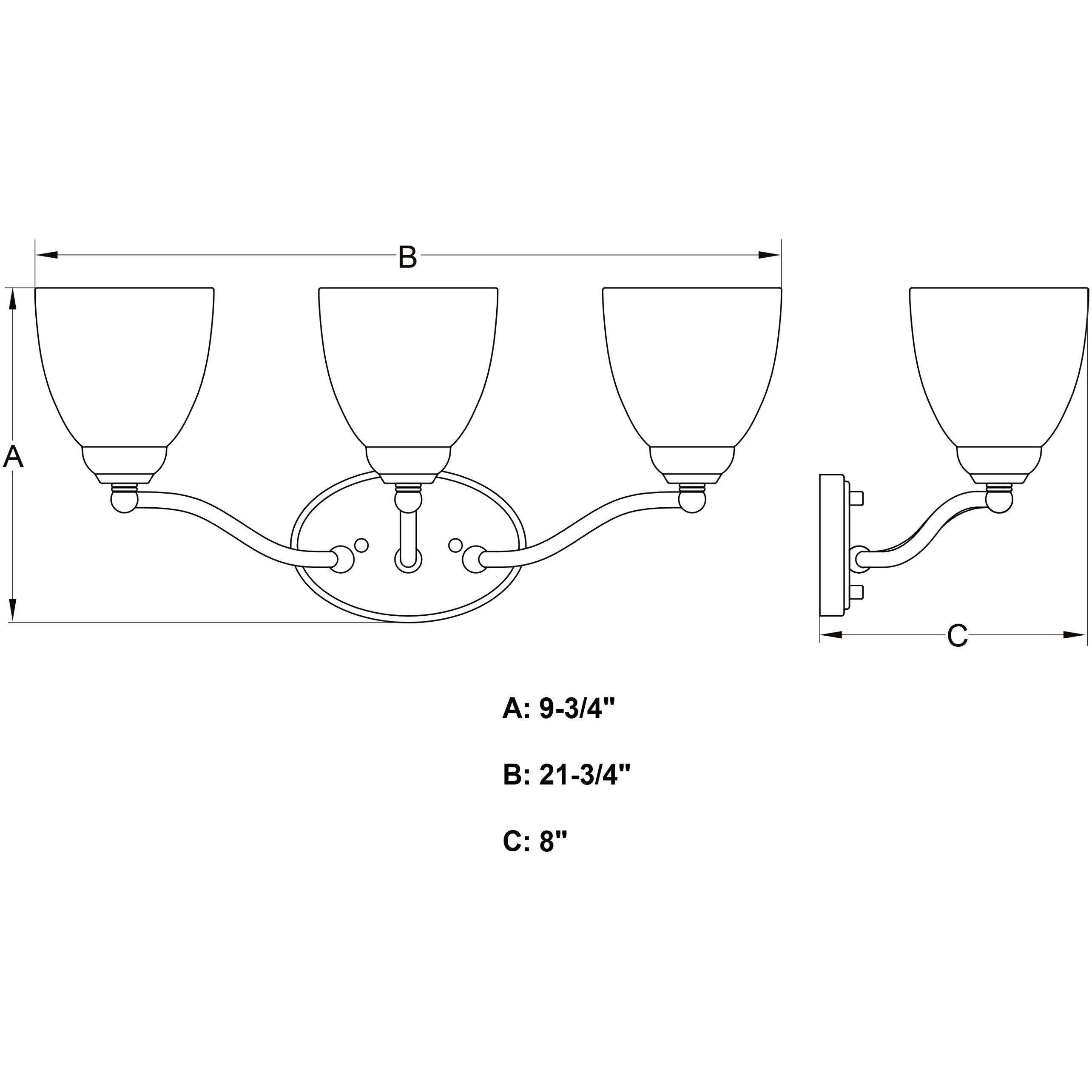 Bellwood 3 Light 21.75 inch Satin Nickel Bathroom Light Wall Light