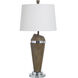 Danrun Silver 33 inch 150.00 watt Brushed Steel Table Lamp Portable Light