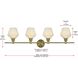 Gene 4 Light 38 inch Satin Gold Bath Sconce Wall Light