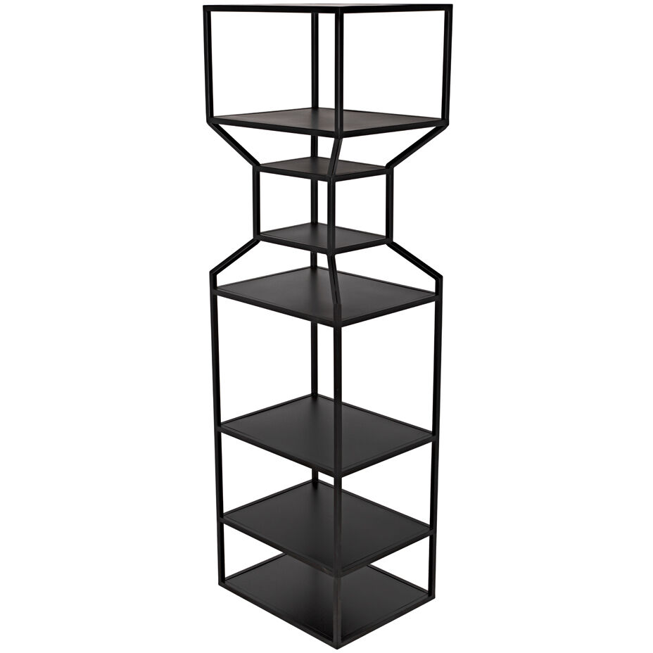 Downtown A Matte Black Bookcase