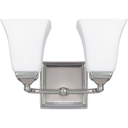 Booker 2 Light 13 inch Polished Nickel Vanity Light Wall Light