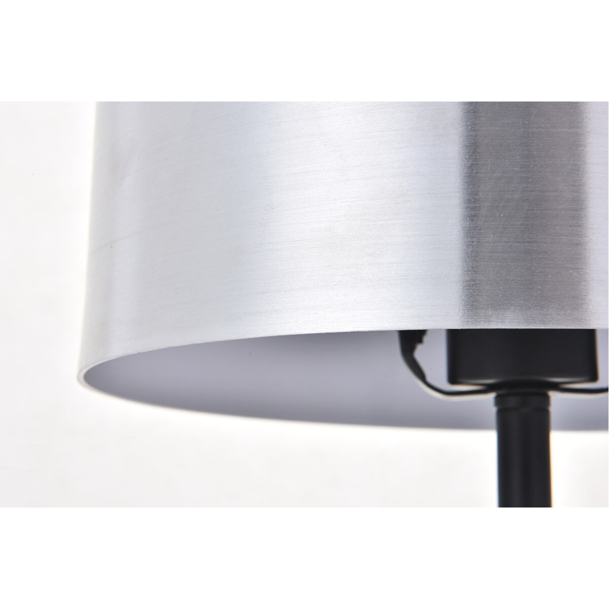 Exemplar 21 inch 40 watt Brushed Nickel and Black with White Marble Table lamp Portable Light in Burnished Nickel