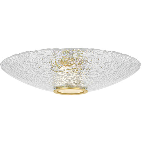 New Haven 1 Light 20.25 inch Aged Brass Flush Mount Ceiling Light