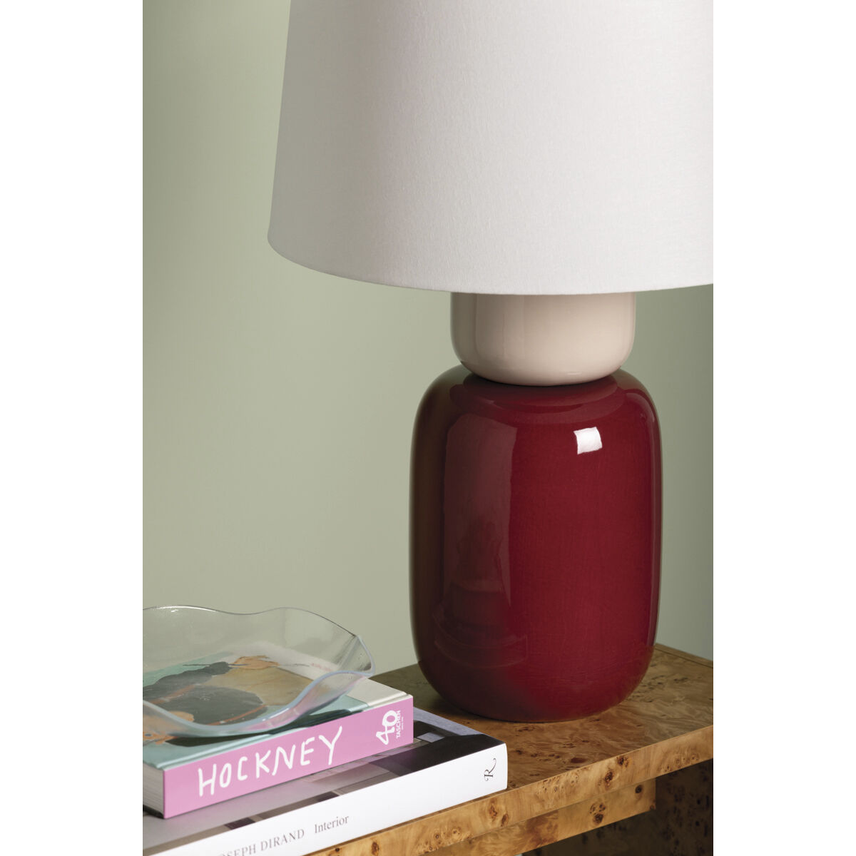 Batya 24 inch 15.00 watt Aged Brass/Ceramic Bordeaux Blush Table Lamp Portable Light