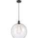 Ballston Athens LED 13.75 inch Oil Rubbed Bronze Pendant Ceiling Light in Seedy Glass, Black Textured