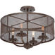 Nouvel 4 Light 20 inch Galaxy Bronze Semi-Flush Ceiling Light, Convertible