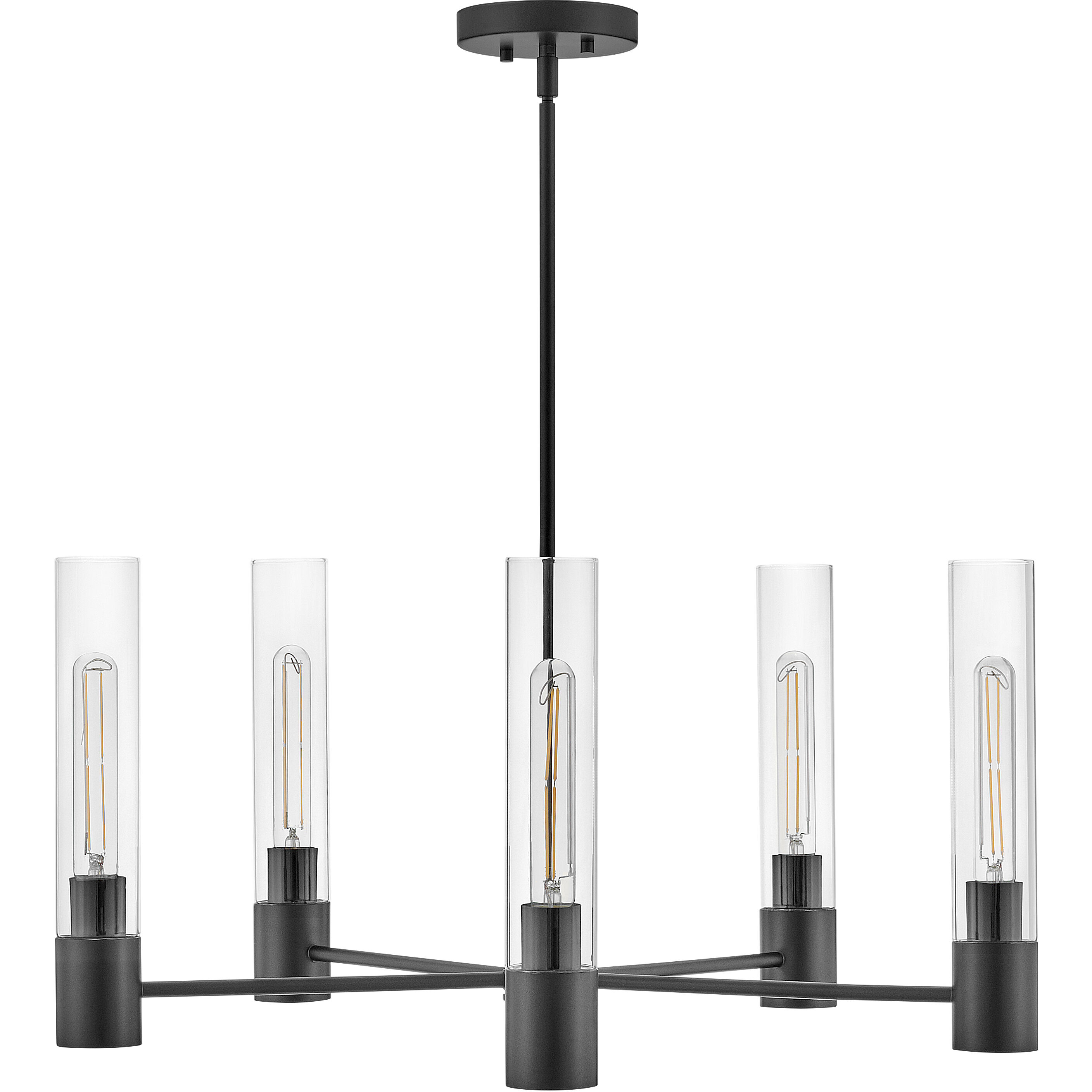 Shea LED 28 inch Black Chandelier Ceiling Light