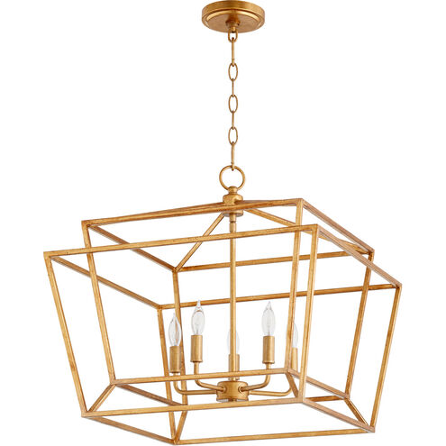 Monument 5 Light 21 inch Gold Leaf Nook Ceiling Light