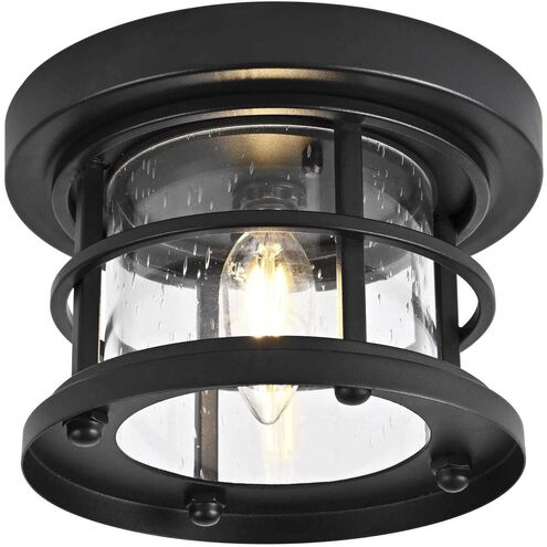 Carla 1 Light 8 inch Black Outdoor Flush Mount