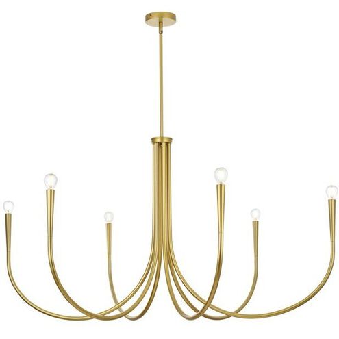 Layne 6 Light 50 inch Brass Chandelier Ceiling Light