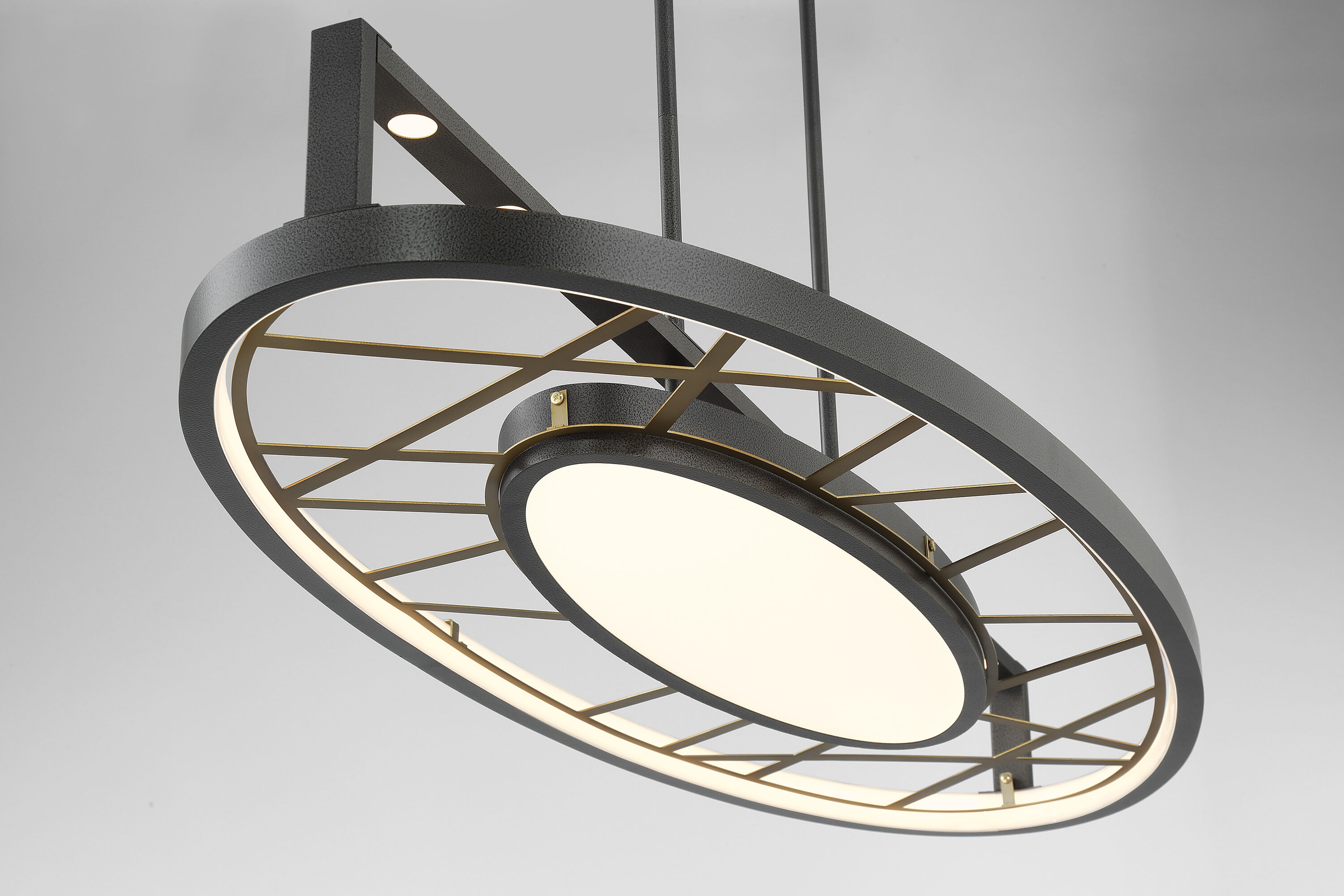 Tribeca LED 44 inch Smoked Iron And Soft Brass Island Light Ceiling Light