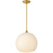 Antibes 1 Light 15 inch Unlacquered Brass Pendant Ceiling Light