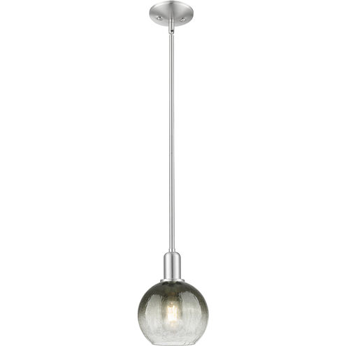 Downtown Urban Brookhaven Globe 1 Light 7.88 inch Brushed Satin Nickel Mini Pendant Ceiling Light in Slate Glass