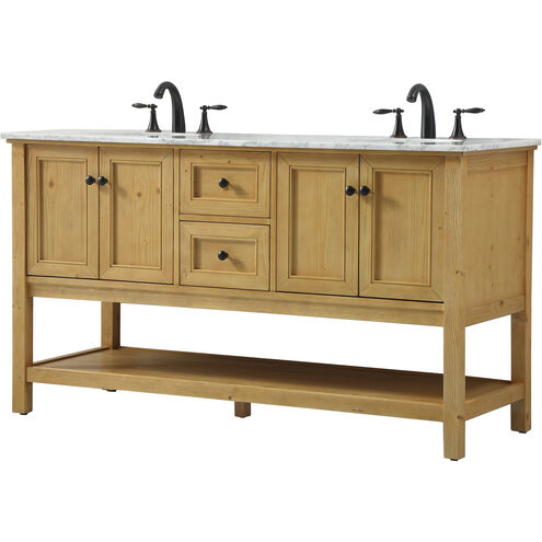 Metropolis 60 X 22 X 34 inch Natural Wood Vanity Sink Set