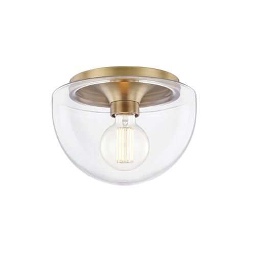 Grace 1 Light 10 inch Aged Brass Flush Mount Ceiling Light