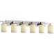 CandleAria 6 Light 56 inch Brushed Nickel Bath Bar Wall Light in Cream (CandleAria), Cylinder with Flat Rim, Incandescent, Cylinder w/ Flat Rim