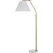 Claire 62 inch 9 watt Dark Antique Brushed Brass Floor Lamp Portable Light