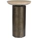 Oslo 21 X 14 inch Antique Brass and Travertine Outdoor Accent Table