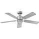 Afton 52 inch Satin Steel with Matte Black, Silver Blades Fan