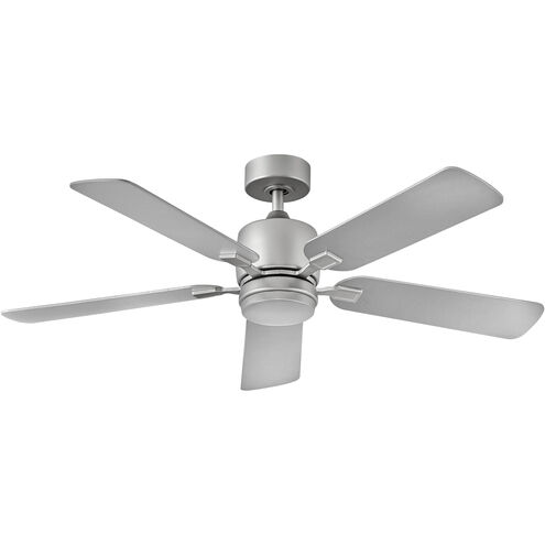 Afton 52 inch Satin Steel with Matte Black, Silver Blades Fan