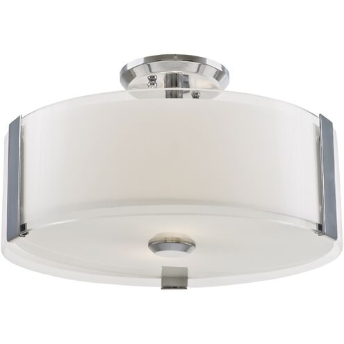 Zurich 3 Light 14 inch Chrome Semi-flush Mount Ceiling Light