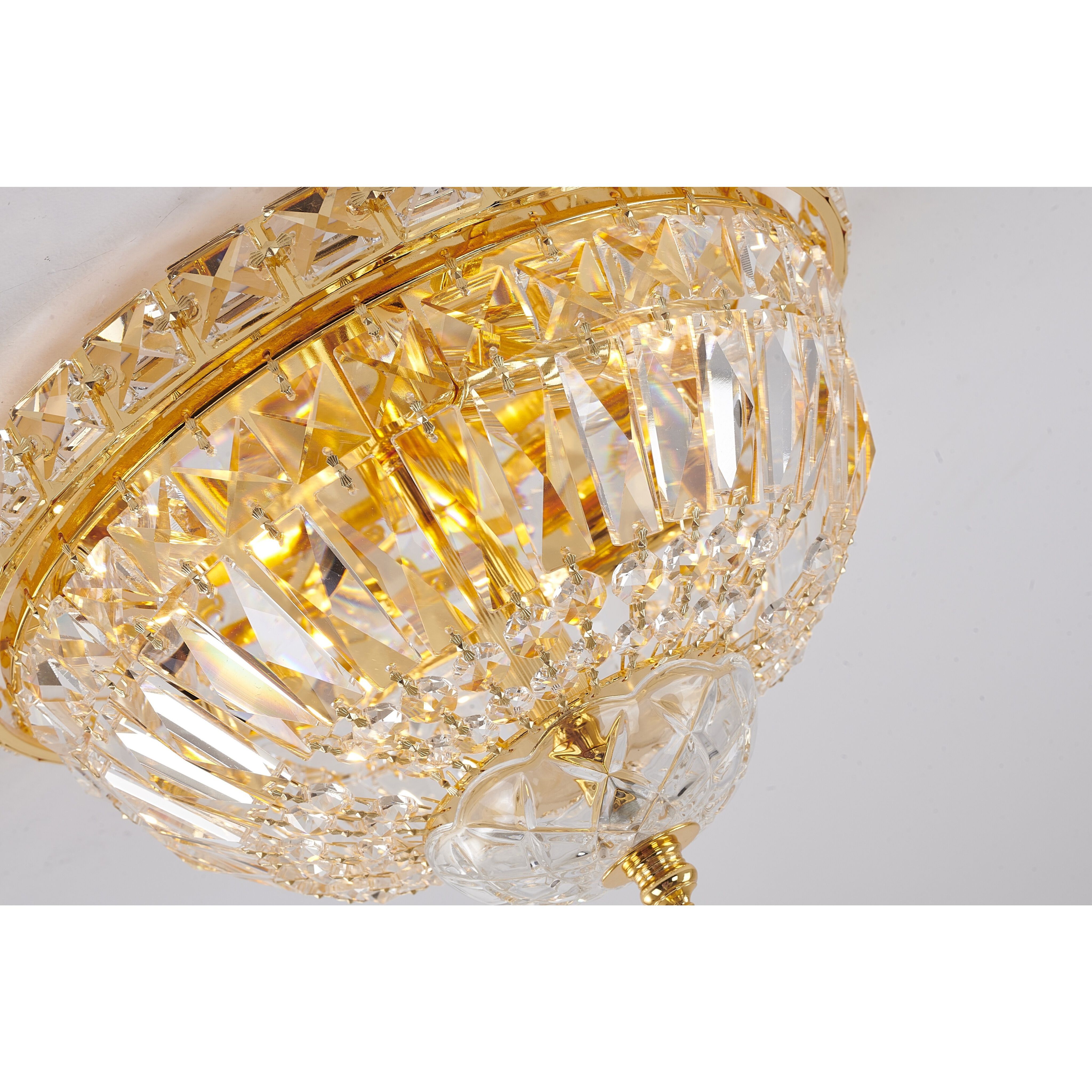 Canada 3 Light 10 inch Gold Flush Mount Ceiling Light, Gold Frame