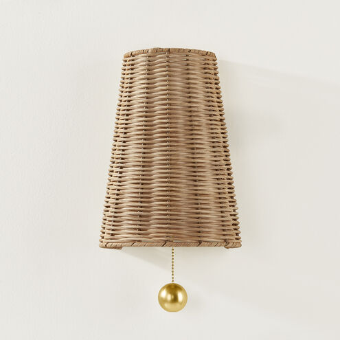 Naida 1 Light 7.5 inch Aged Brass Wall Sconce Wall Light