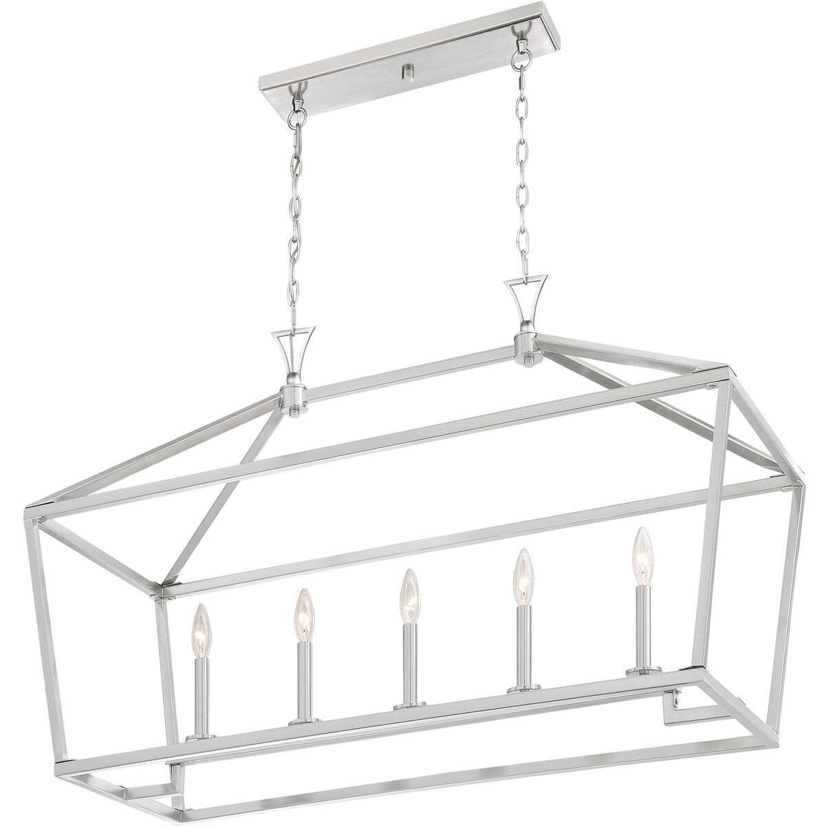 Townsend 5 Light 44 inch Satin Nickel Linear Chandelier Ceiling Light, Essentials