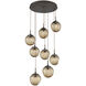 Aster LED LED Flat Bronze Chandelier Ceiling Light, Round Multi-Port