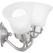 Fluted Glass 3 Light 16 inch Brushed Nickel Bath Vanity Wall Light in Etched