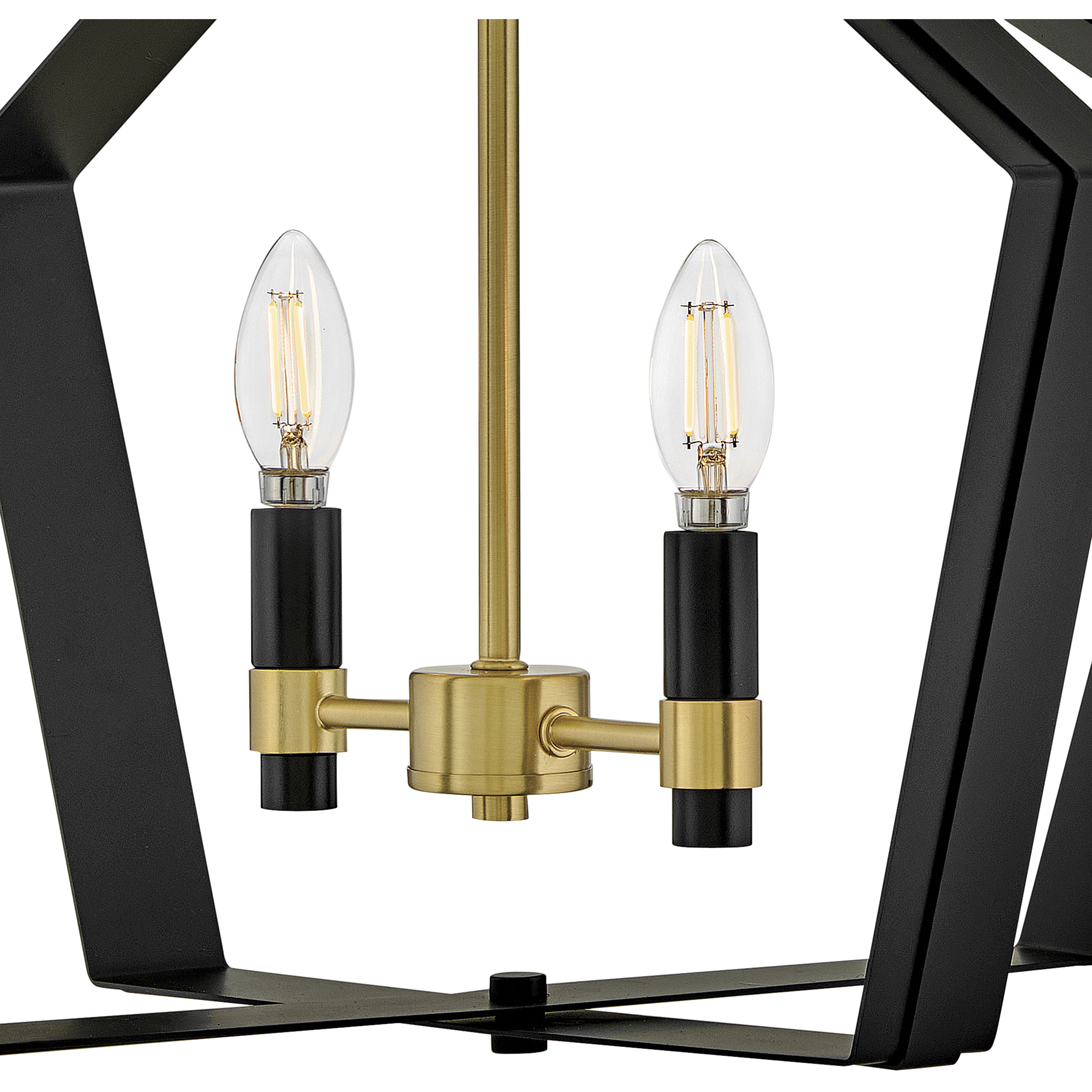 Sammi 2 Light 20 inch Black with Lacquered Brass Pendant Ceiling Light