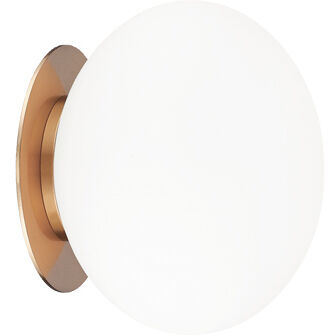 Mayu 1 Light 6 inch Aged Gold Brass Wall Sconce Wall Light in Aged Gold Brass and Opal Glass