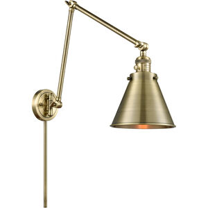 Appalachian 30 inch 60.00 watt Antique Brass Swing Arm Wall Light, Franklin Restoration