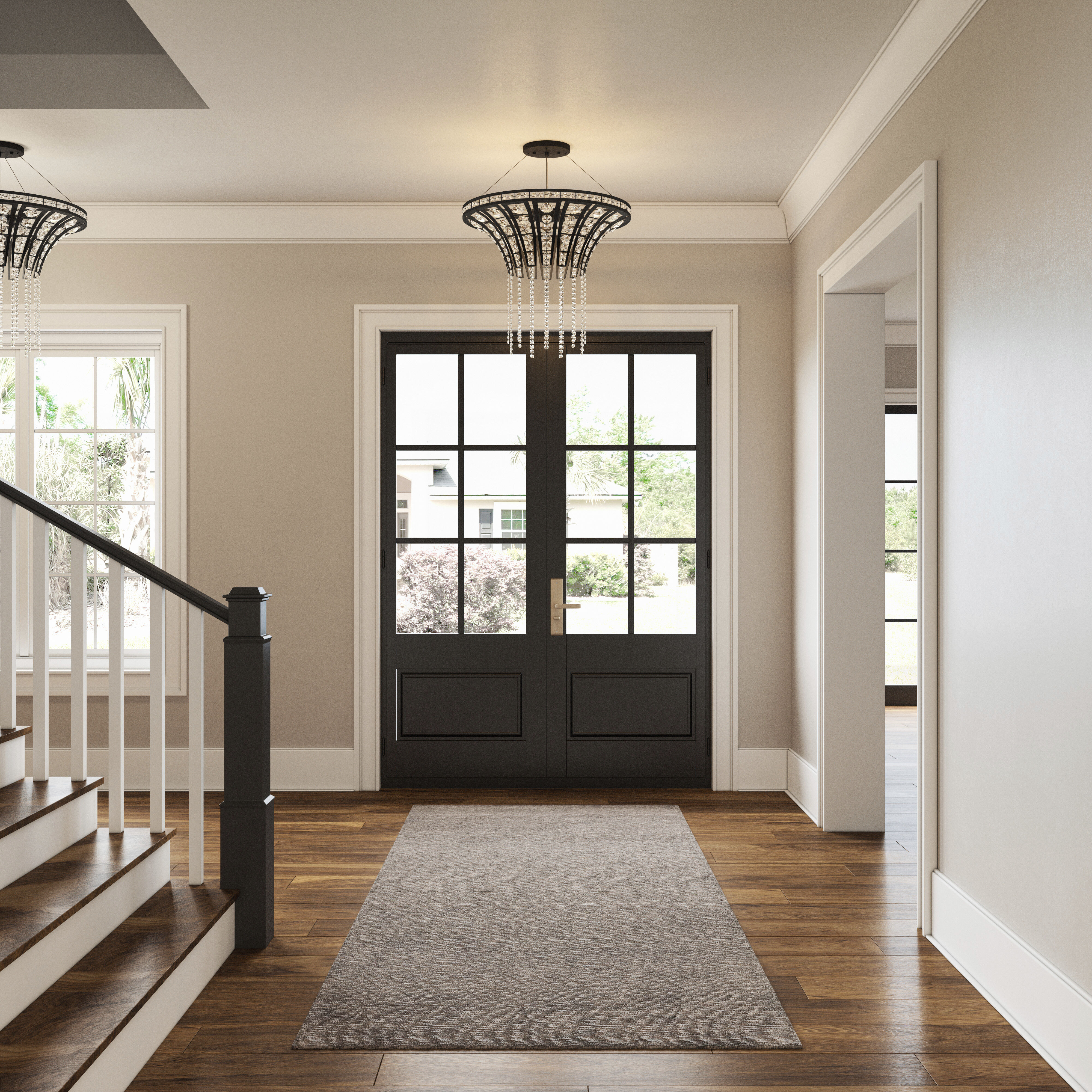 Fantania 6 Light 24 inch Matte Black Chandelier Ceiling Light