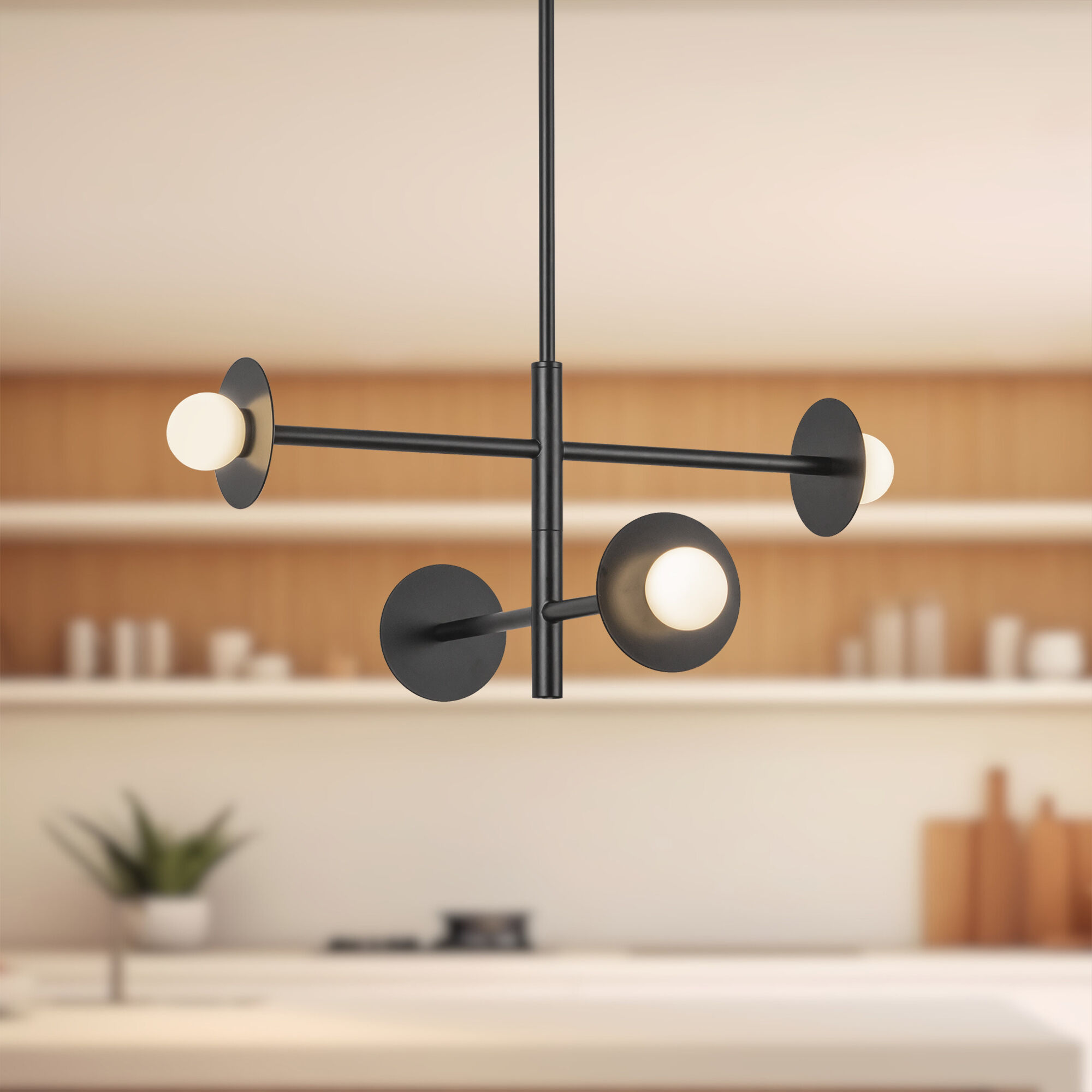 Elixir LED 22.13 inch Black Chandelier Ceiling Light