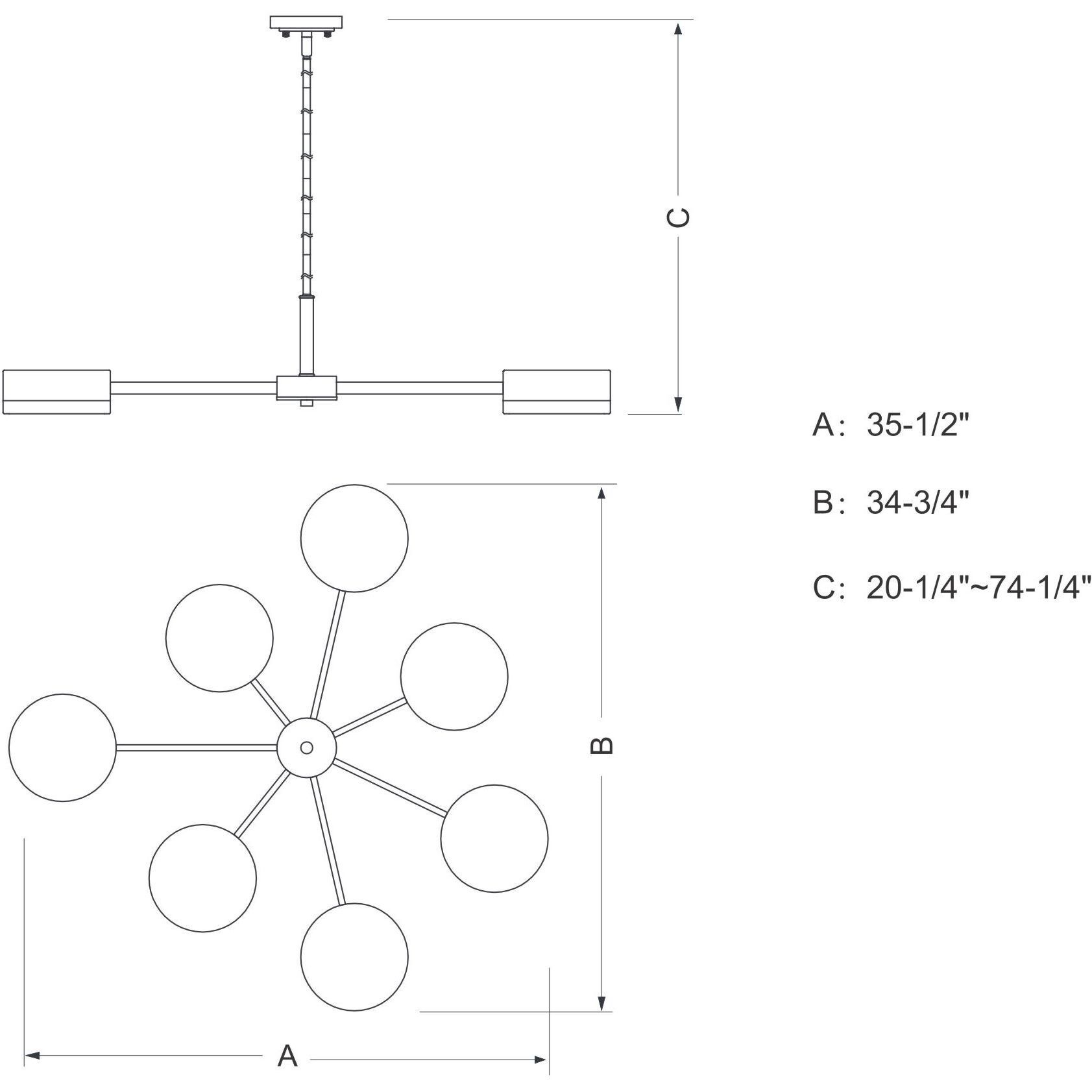Madison LED 35.5 inch Architectural Bronze and Natural Brass Chandelier Ceiling Light