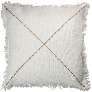 Bulgaria 22 inch Ivory and Pink Indoor Pillow