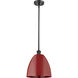 Ballston Plymouth Dome LED 9 inch Matte Black Pendant Ceiling Light in Matte Red