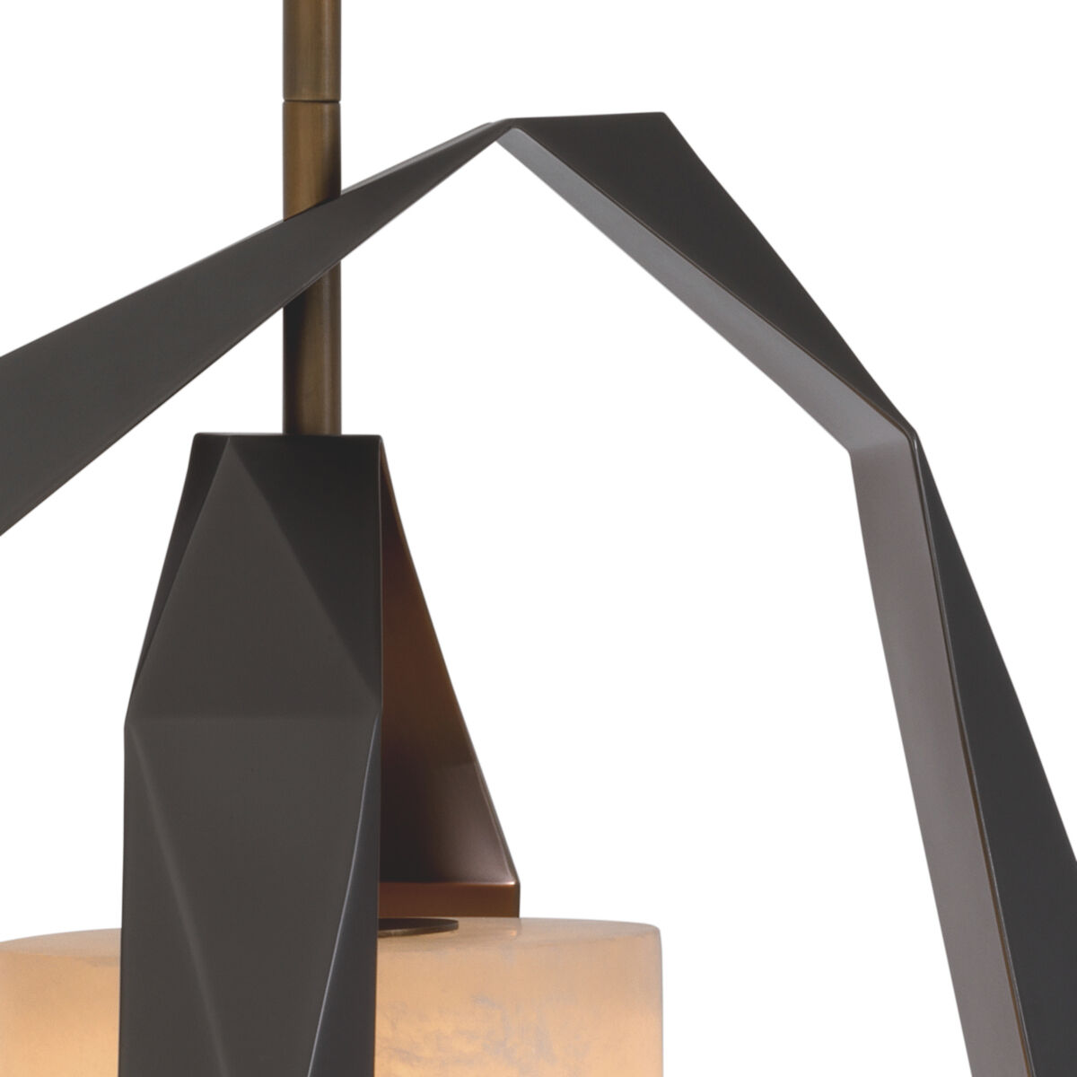 Santos 1 Light 20.08 inch Gunmetal with Antique Brass with Alabaster Chandelier Ceiling Light