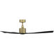 Spinster 60 inch Soft Brass and Matte Black with Matte Black Blades Downrod Ceiling Fan in Soft Brass Matte Black
