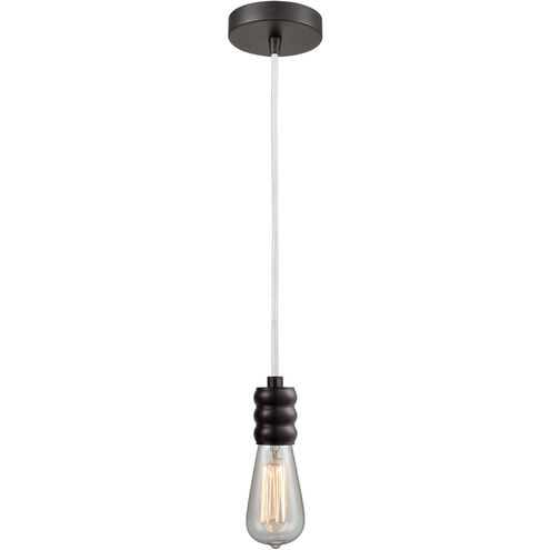 Gatsby Bare Bulb 1 Light 2 inch Oil Rubbed Bronze Mini Pendant Ceiling Light in White, Gatsby