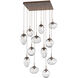 Cosmos LED LED Burnished Bronze Chandelier Ceiling Light, Square Multi-Pendant