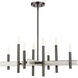Denmark 8 Light 28 inch Black Chrome Chandelier Ceiling Light
