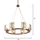 Halo 8 Light 33 inch Alabaster and Brass Chandelier Ceiling Light