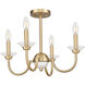 Allistair 4 Light 20 inch Modern Gold Semi Flush Mount Ceiling Light