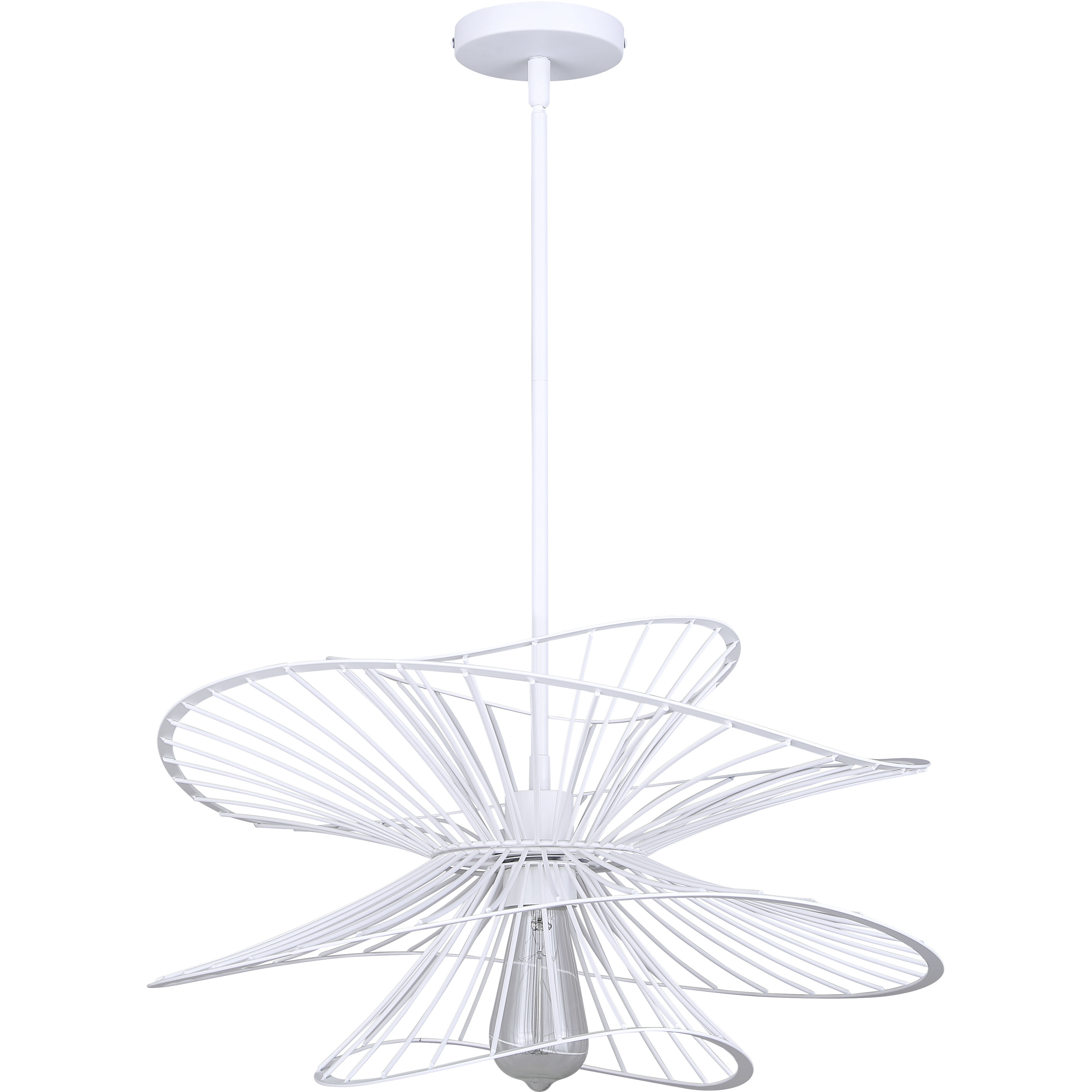 Channel 1 Light 20 inch White Pendant Ceiling Light