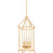 Lassen 4 Light 13.5 inch Vintage Gold Leaf Foyer Lantern Ceiling Light