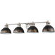 Kinsley Vanity Wall Light in Antique Black Iron
